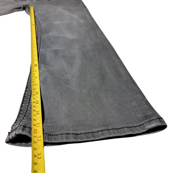 ROCK REVIVAL Gray Ben Straight Leather Detail Jeans Mens 36 Rebel Biker 90's - Picture 8 of 16